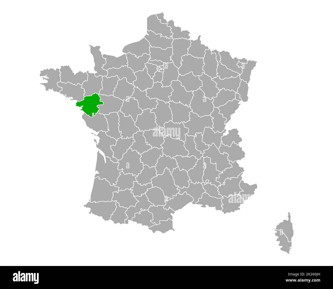 Map of Loire-Atlantique in France Stock Photo - Alamy