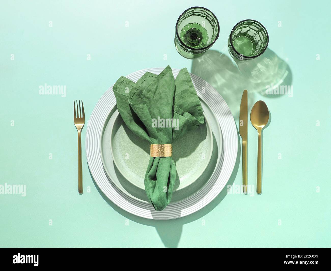 Saint Patricks day table setting background Stock Photo