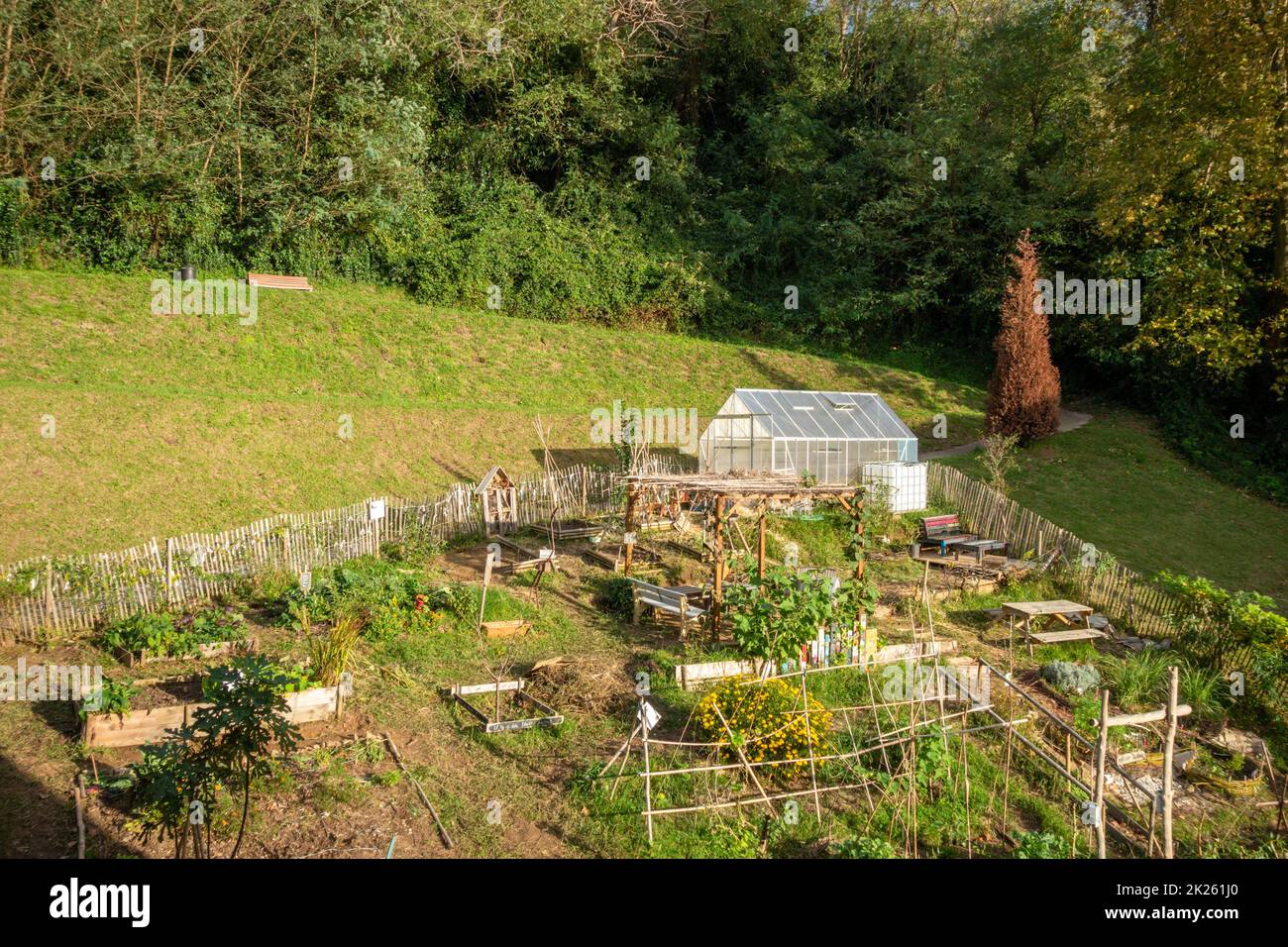 Greenhouse in a vegetable garden Stock Photo - Alamy