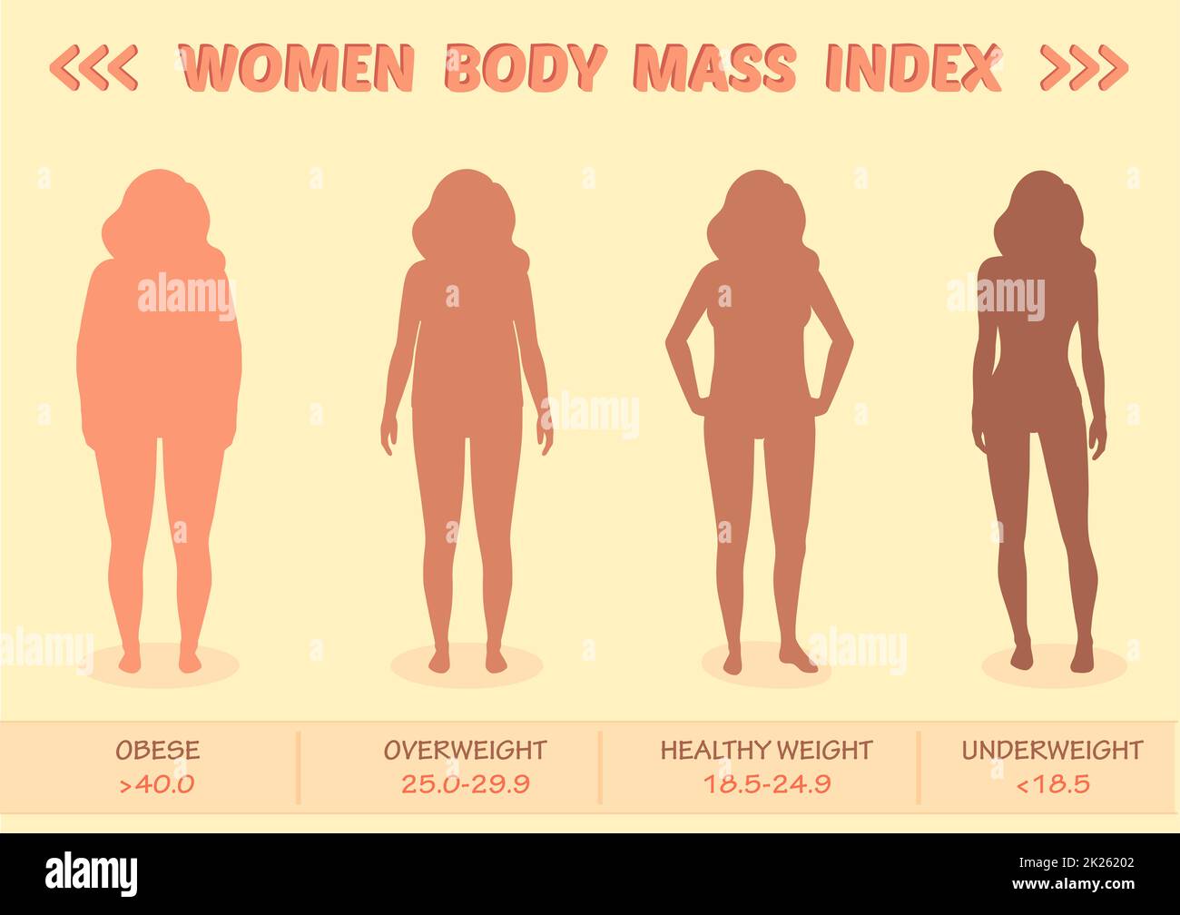 Woman body mass index vector medical infographic Stock Photo