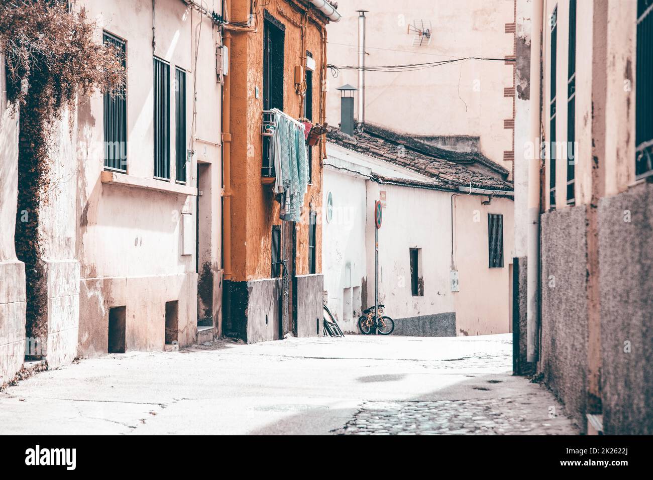 Street in historical center in Huesca, Spain Stock Photo Alamy