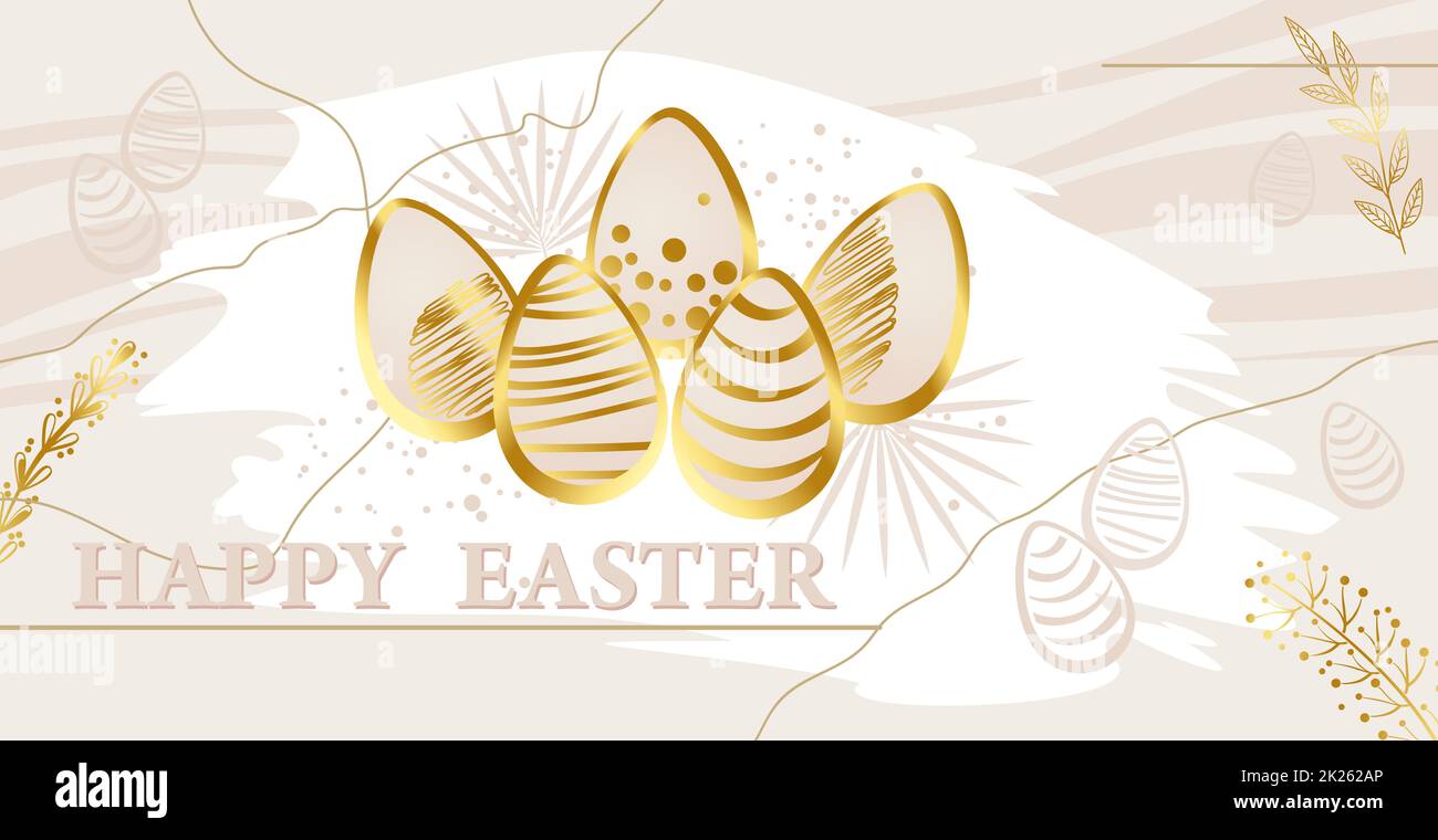 Happy Easter greeting card, flyer, poster - Vector Stock Photo