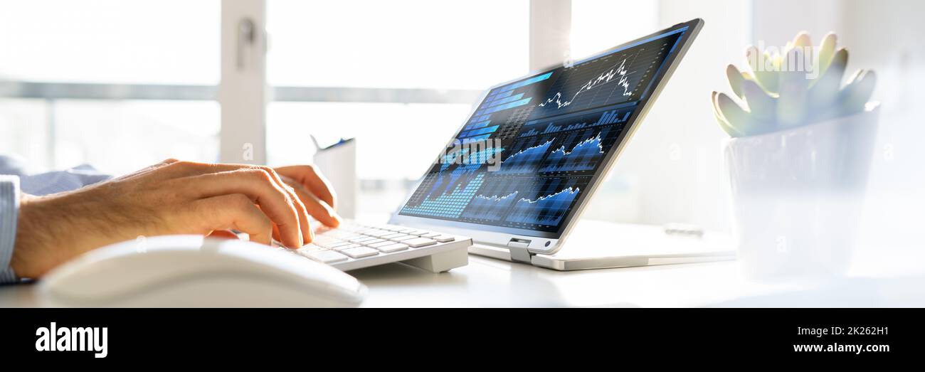 Data Analyst Using Data Analytics KPI Stock Photo