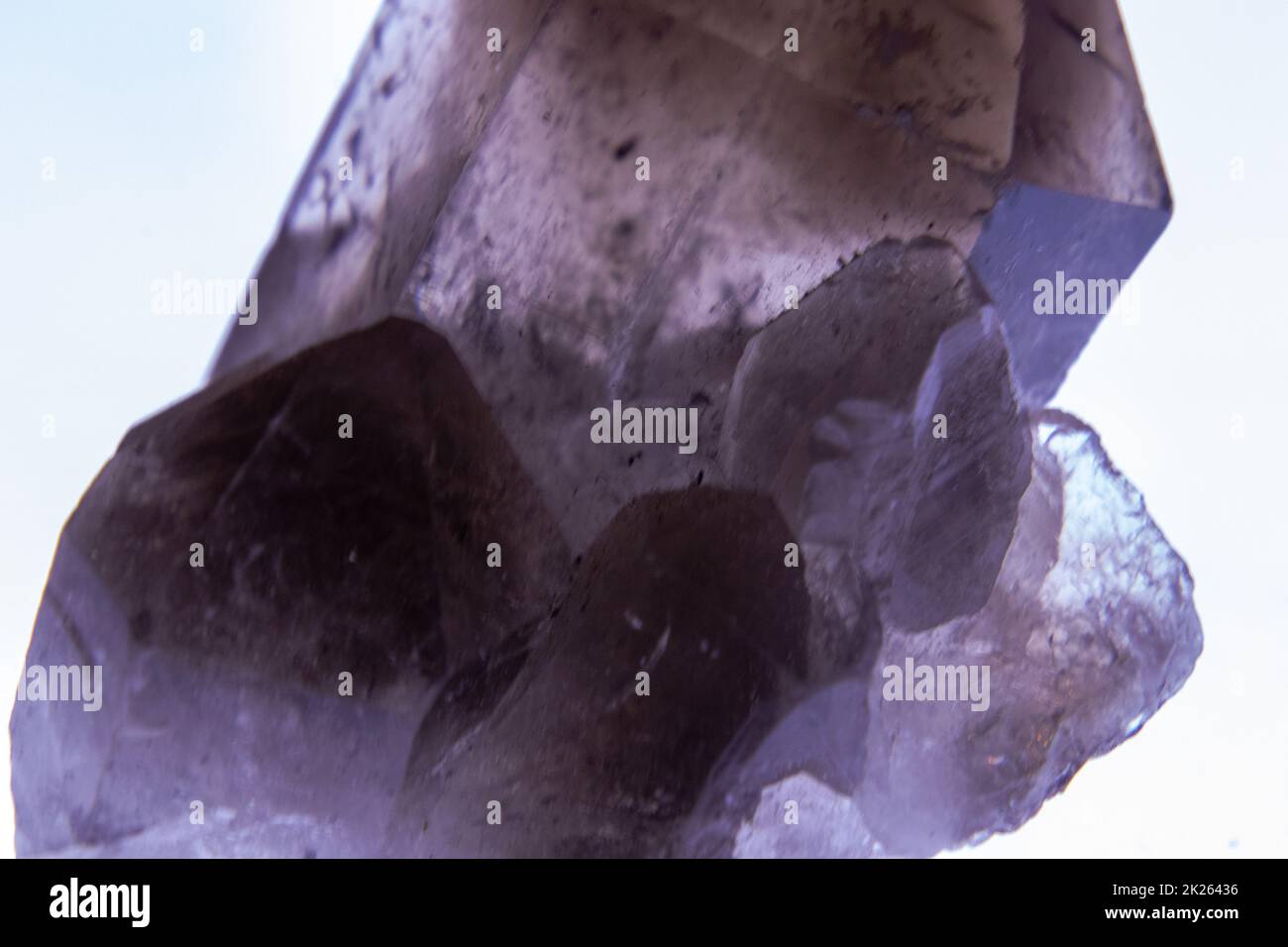 Close up of Black Smoke Quartz Crystal clusters Stock Photo