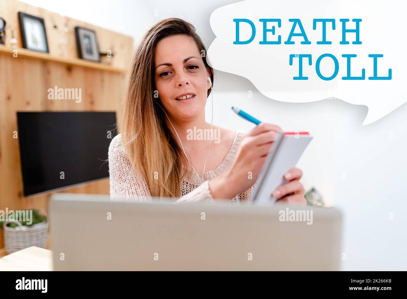 Writing displaying text Death Toll. Business showcase the number of deaths resulting from a particular incident Watching Online Documentaries, Playing Internet Games With Friends Stock Photo