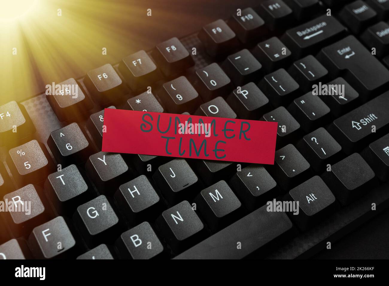 Text caption presenting Summer Time. Concept meaning the hottest season of the year characterized by short nights Abstract Online Typing Contest, Creating Funny Online Book Ideas Stock Photo