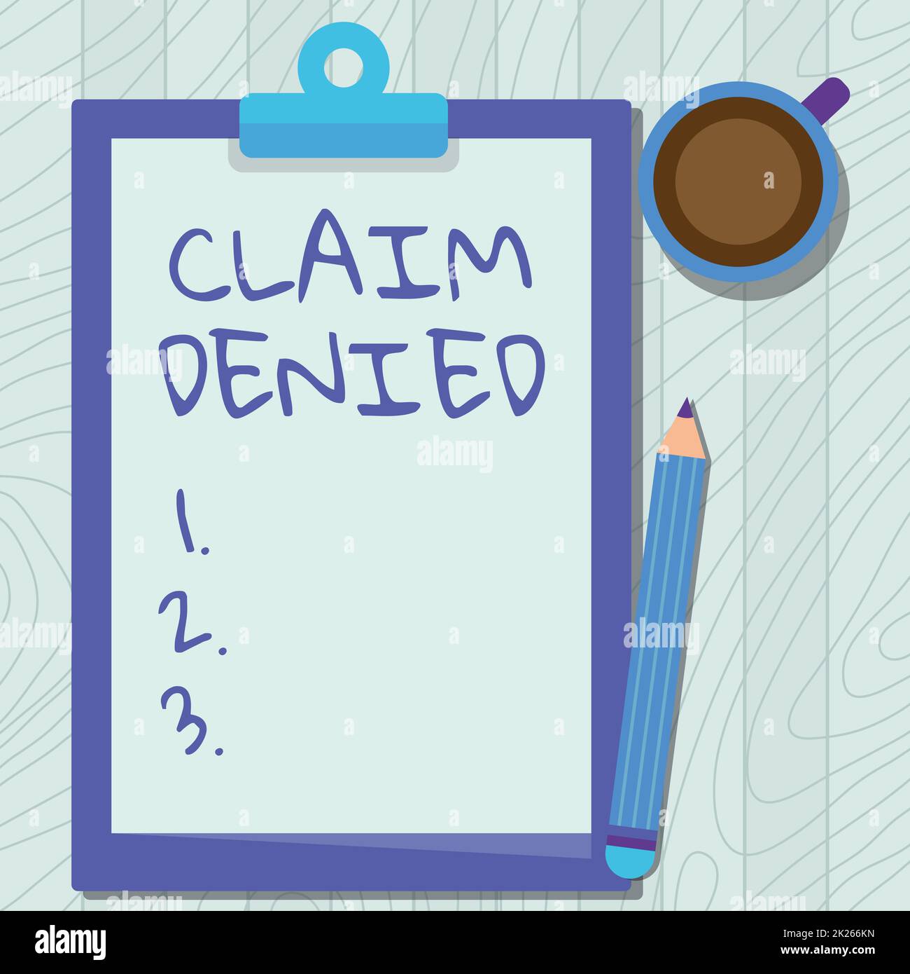 Text caption presenting Claim Denied. Concept meaning Requested reimbursement payment for bill