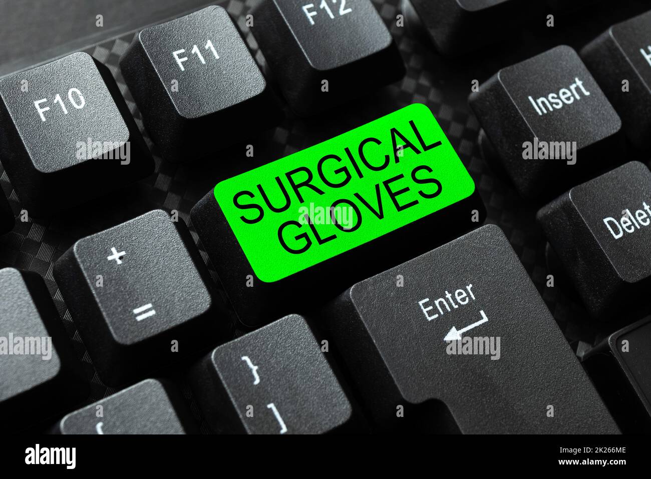 Hand writing sign Surgical Gloves. Conceptual photo to protect from the exposure to infectious materials Abstract Creating Online Typing Services, Learning Computer Program Codes Stock Photo
