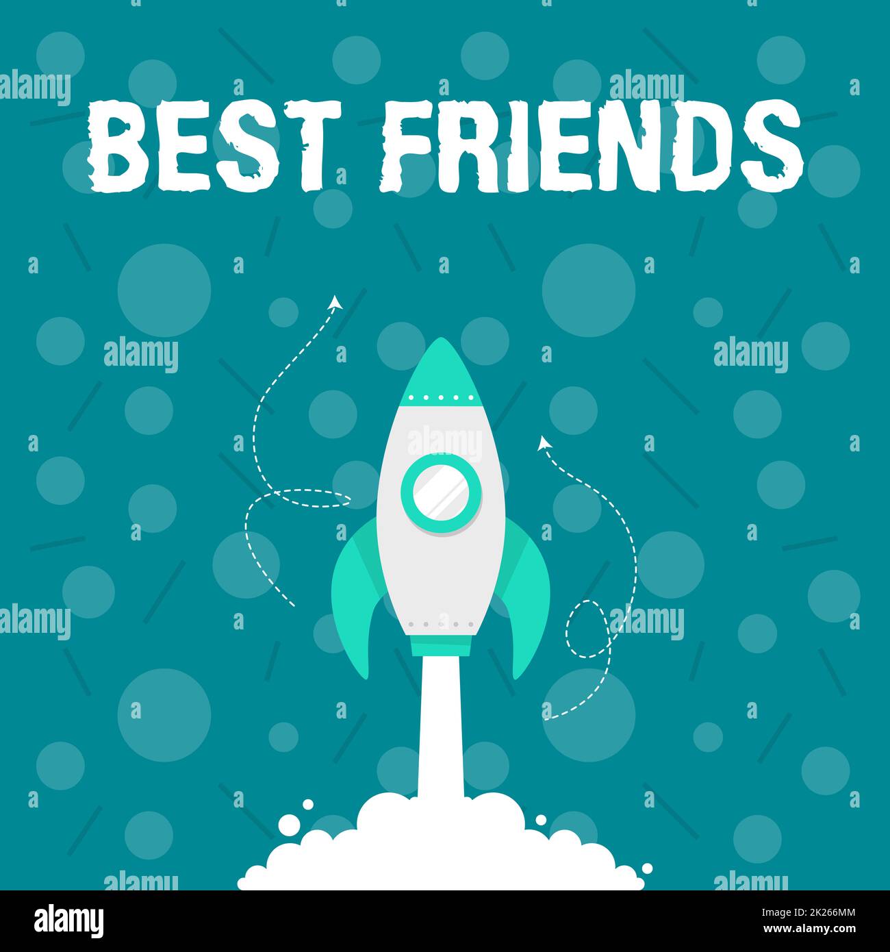 Hand writing sign Best Friends. Internet Concept A person you value above other persons Forever buddies Illustration Of Rocket Ship Launching Fast Straight Up To The Outer Space. Stock Photo