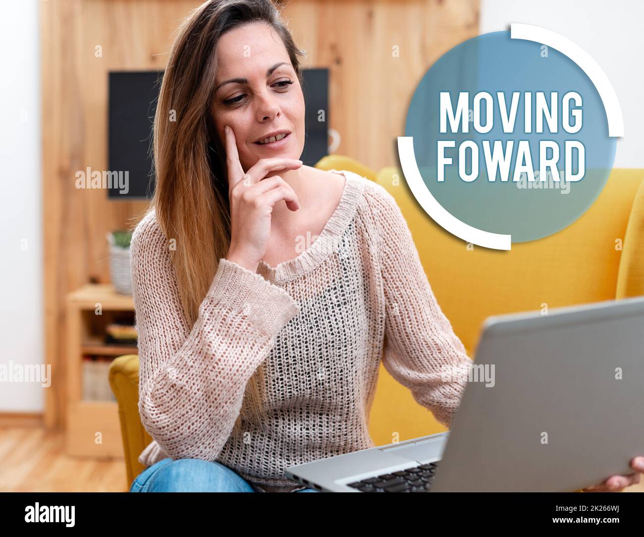 Conceptual display Moving Foward. Business overview Towards a Point Move on Going Ahead Further Advance Progress Abstract Taking Online Examination, Watching Internet Videos Stock Photo