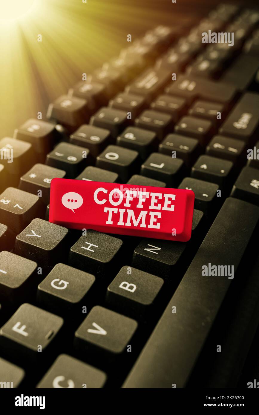 Text showing inspiration Coffee Time. Concept meaning a chosen period