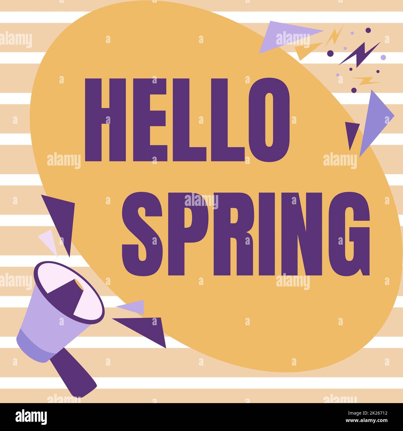 Sign displaying Hello Spring. Business idea Welcoming the season after ...