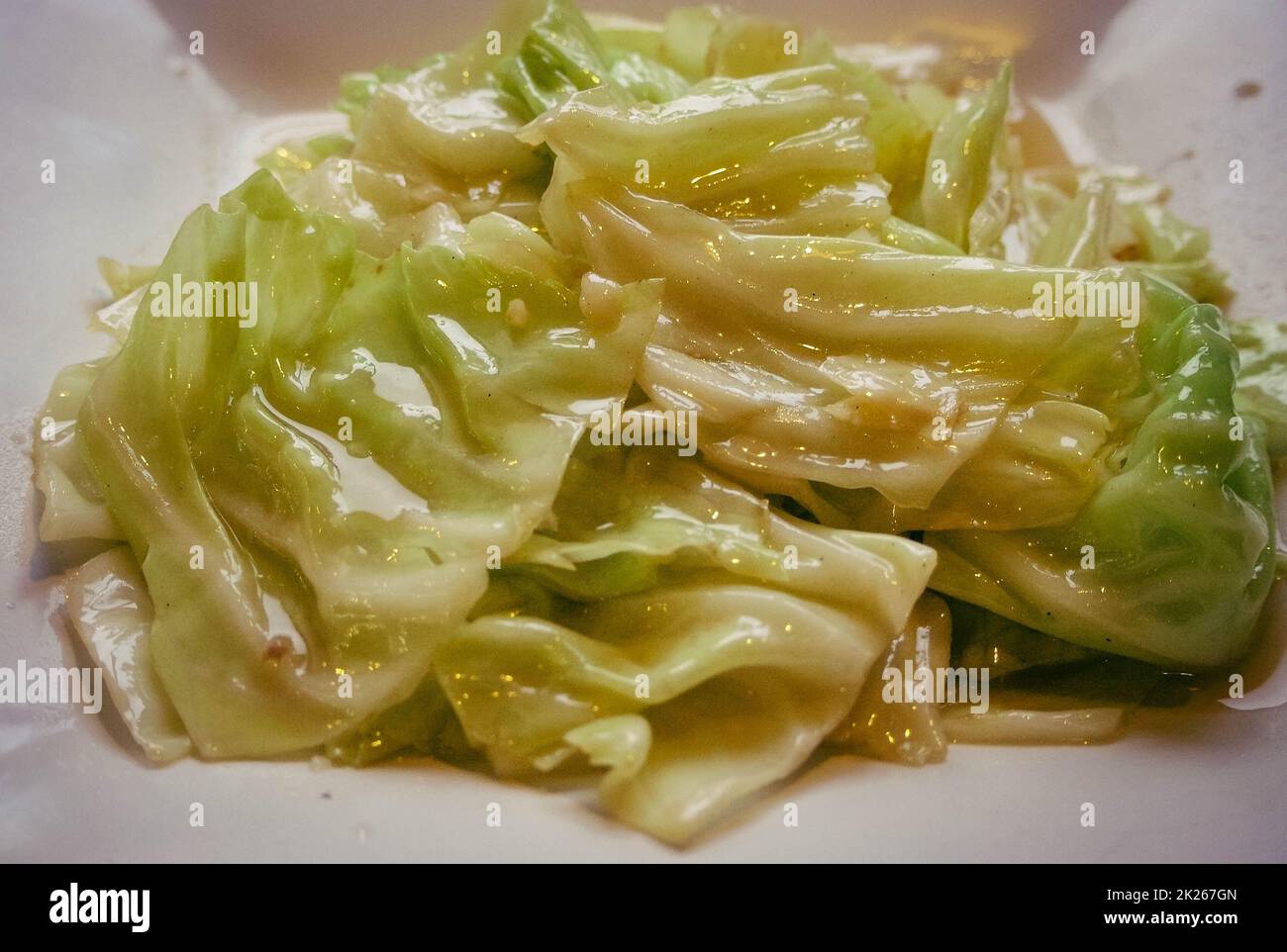 Fried Cabbage with Fish Sauce food traditional lunch object still life image Stock Photo