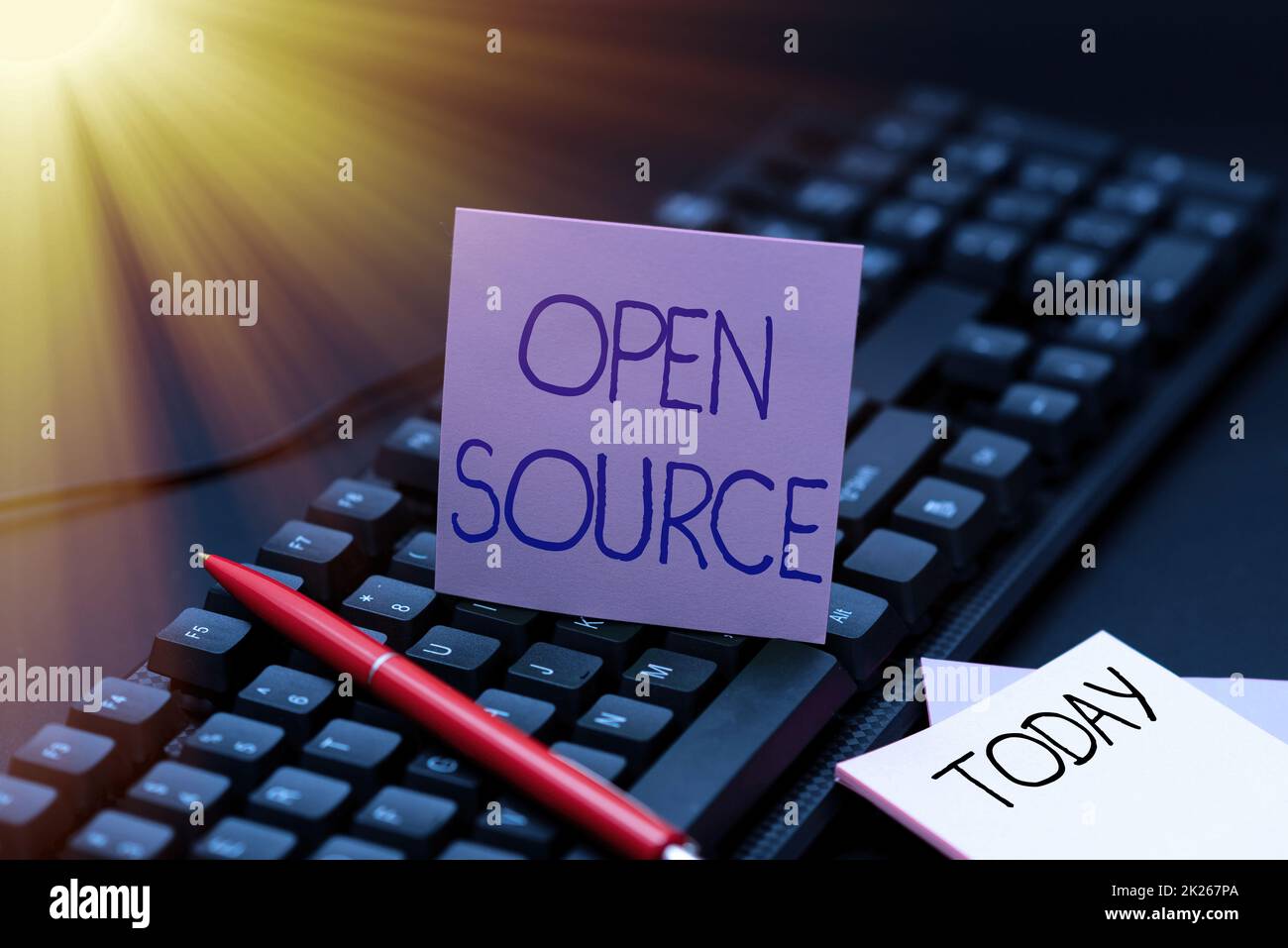 Text sign showing Open Source. Business overview contains the source ...