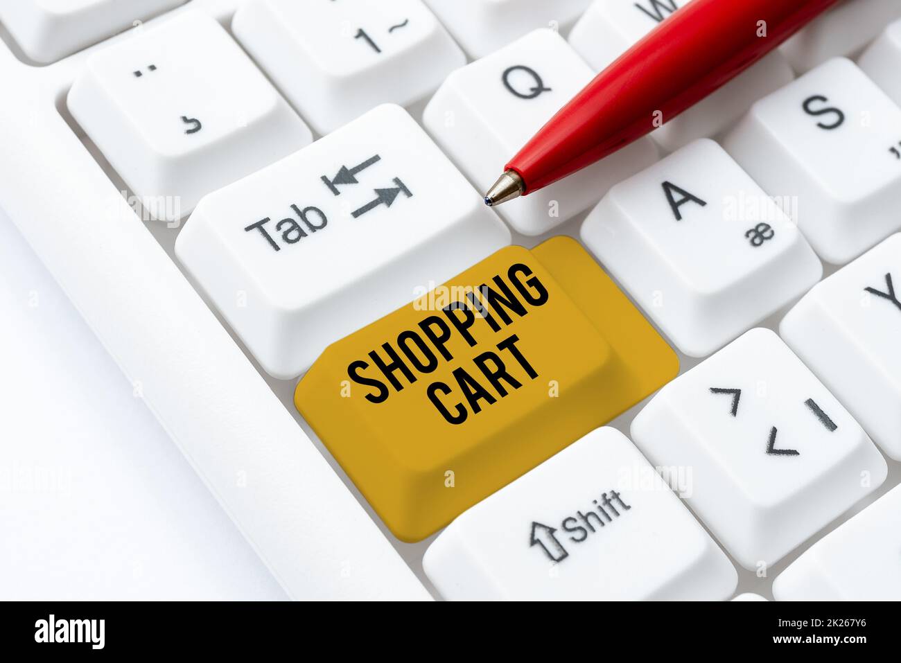 Writing displaying text Shopping Cart. Business overview Case Trolley Carrying Groceries and Merchandise Typing Game Program Codes, Programming New Playable Application Stock Photo
