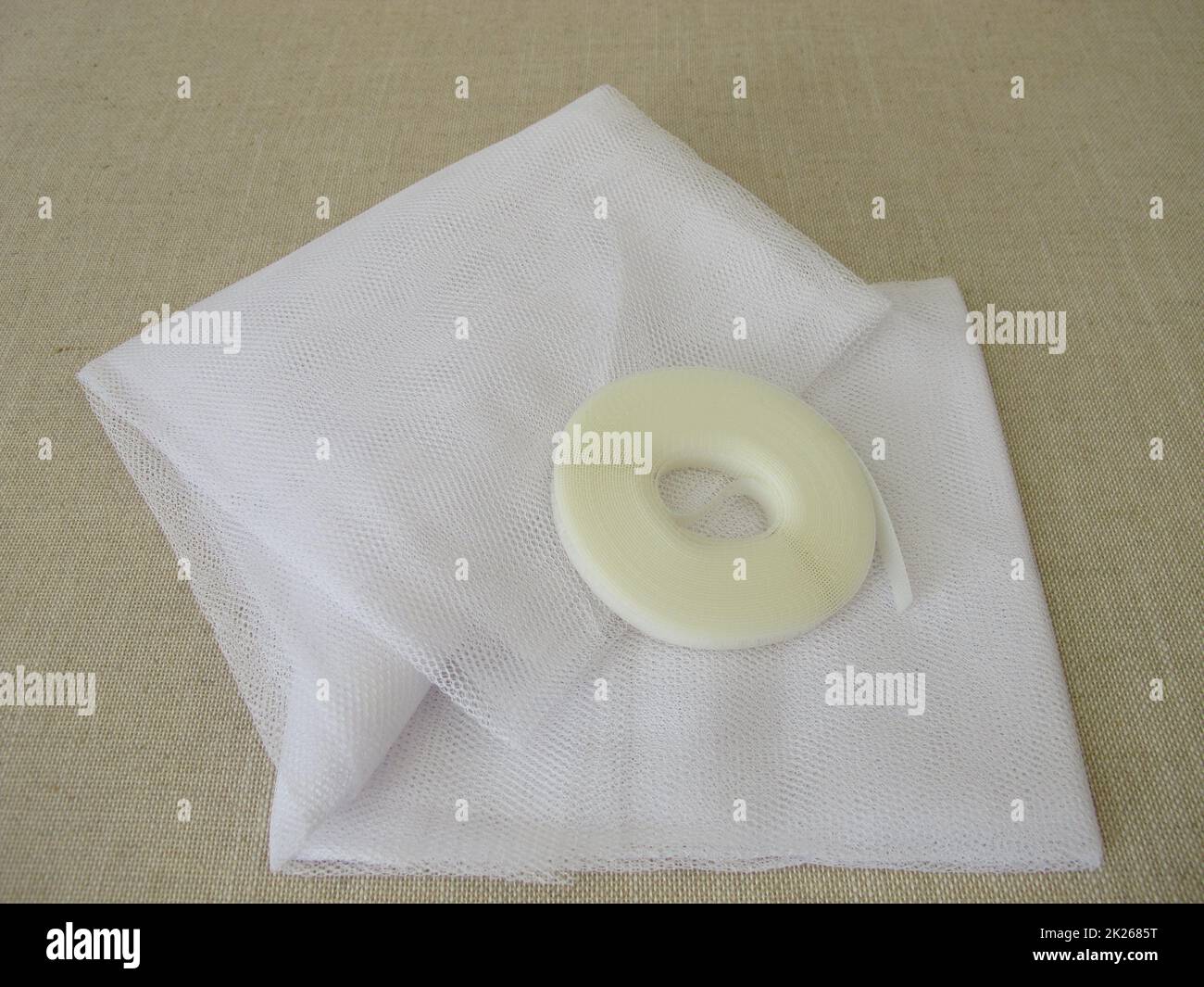 Insect screen for the window in white and fixing tape Stock Photo - Alamy