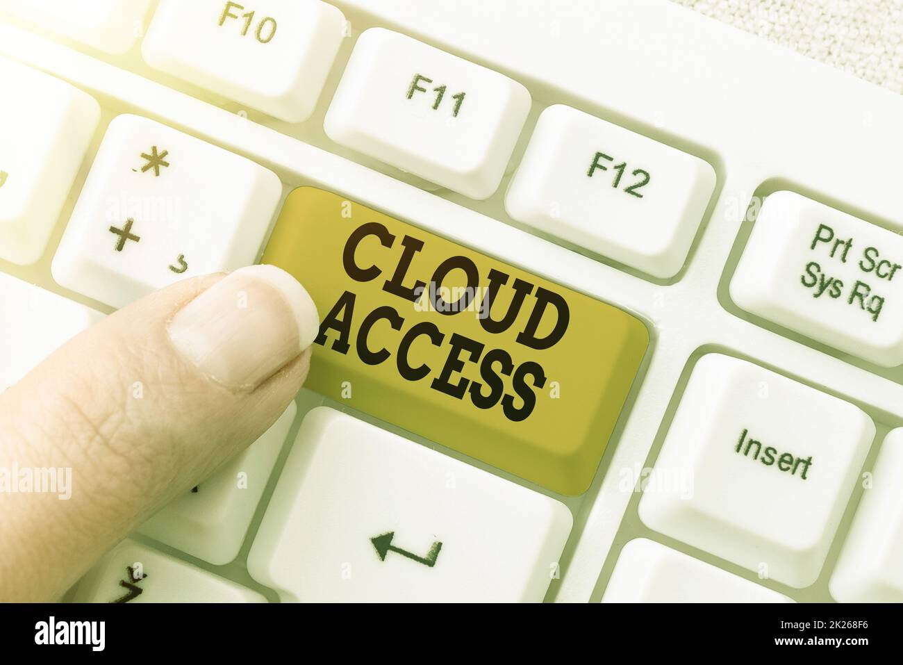 Text sign showing Cloud Access. Word Written on Software tool between the organization and the provider Abstract Typing License Agreement, Creating Online Reference Book Stock Photo