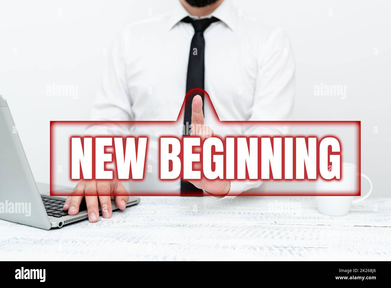 Text caption presenting New Beginning. Concept meaning Different Career