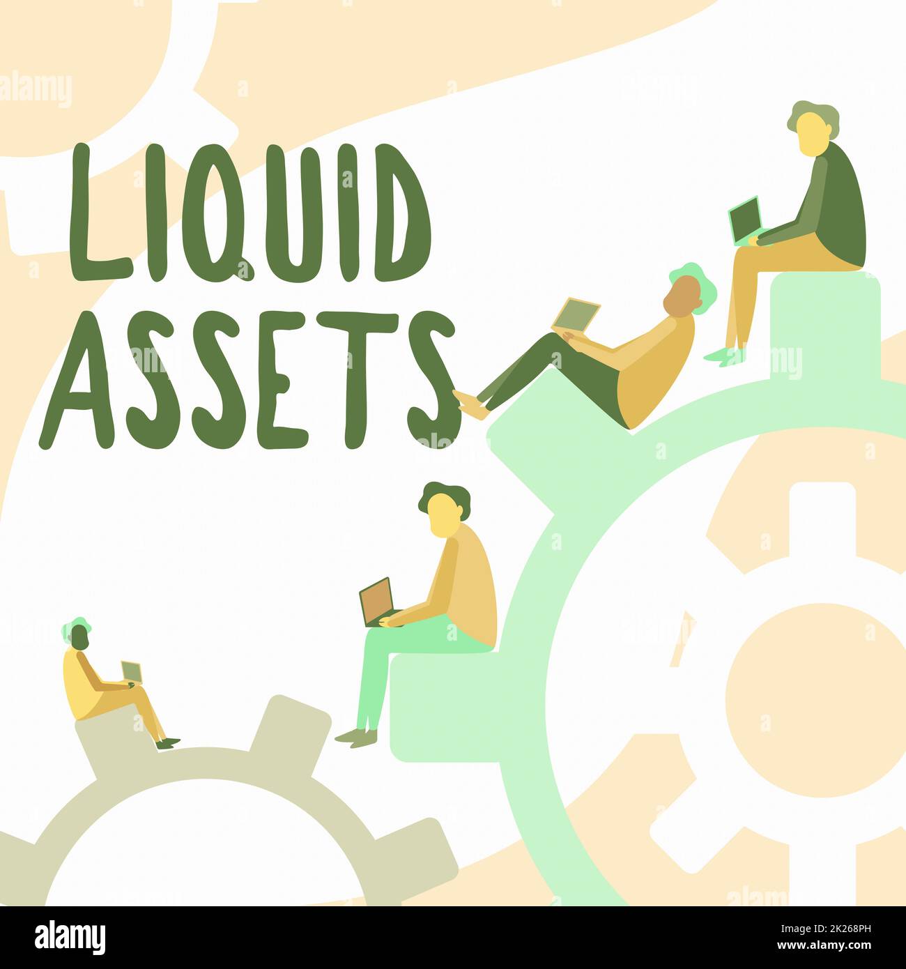 Text sign showing Liquid Assets. Concept meaning Cash and Bank Balances