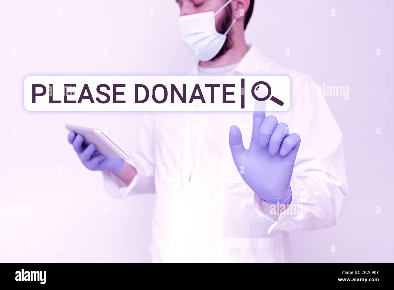 Hand writing sign Please Donate. Concept Supply Furnish Hand