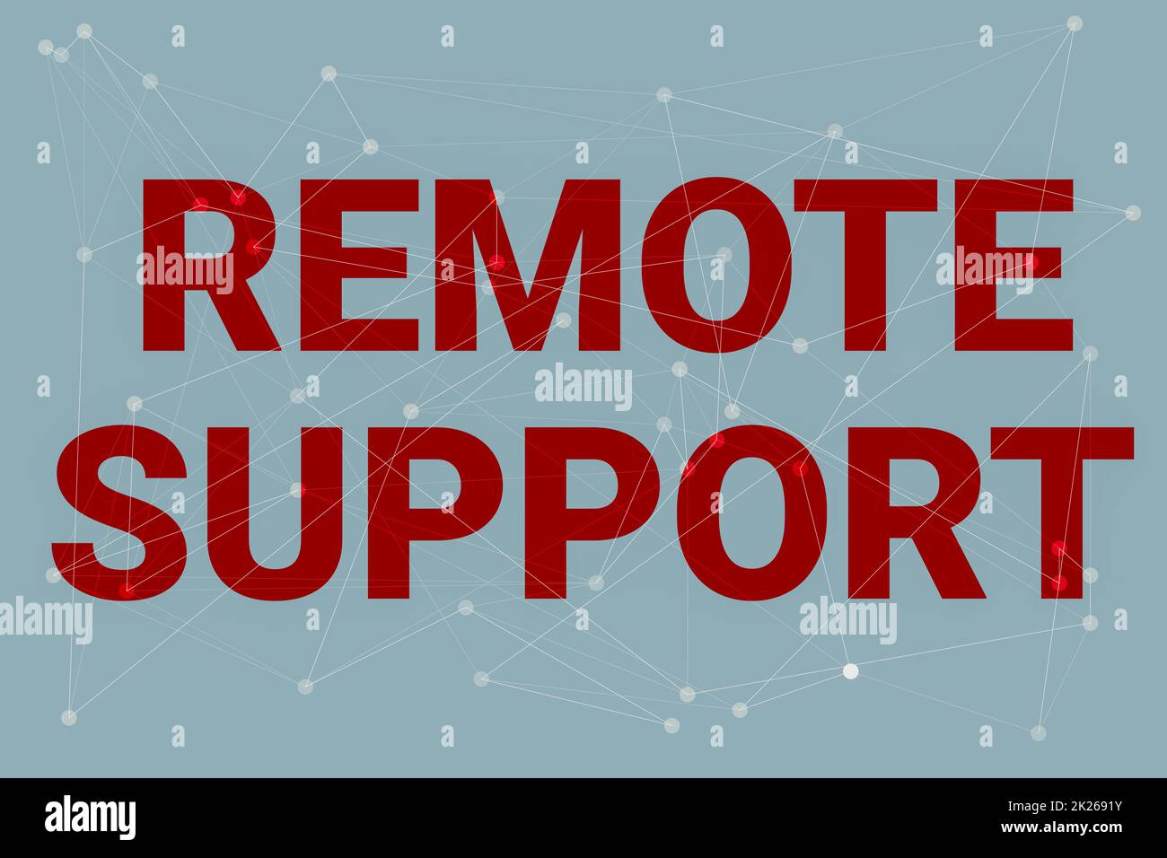 Conceptual display Remote Support. Business showcase type of secure
