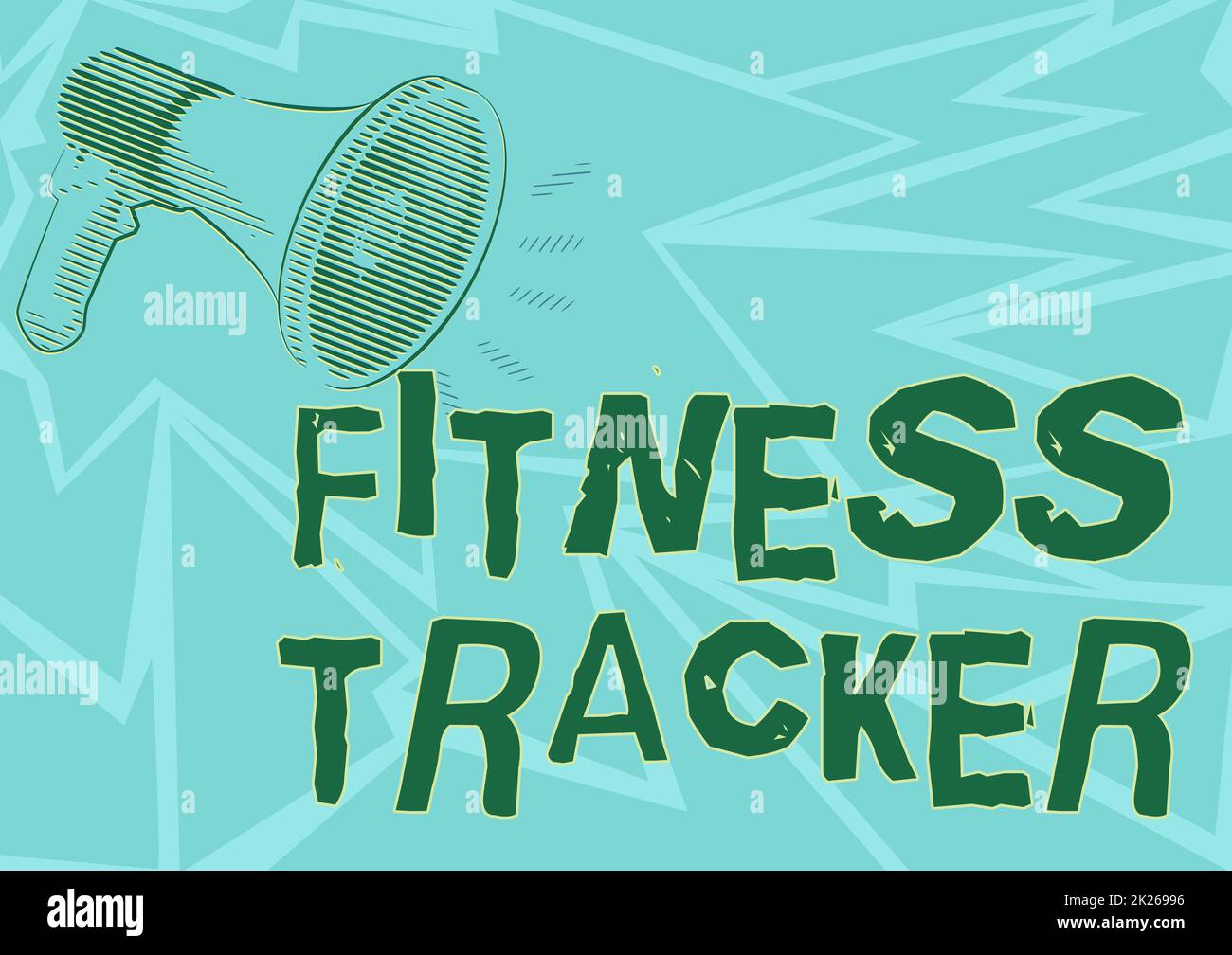 Text sign showing Fitness Tracker. Business showcase a monitoring device that records any healthrelated activity Illustration Of A Loud Megaphones Speaker Making New Announcements. Stock Photo