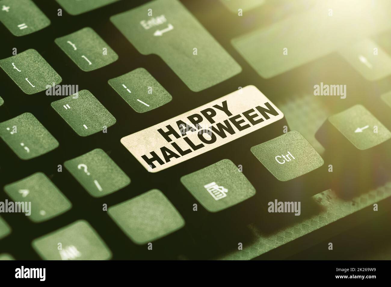 Text caption presenting Happy Halloween. Word for a day related with scary aspect, haunted house, and a candy Writing Complaint On Social Media, Reporting Bad Online Behavior Stock Photo