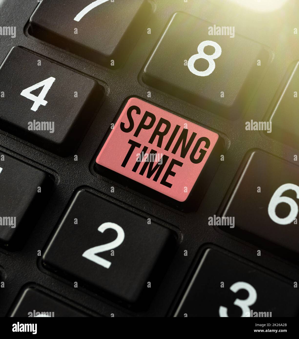Text sign showing Spring Time. Internet Concept temperate season of the year identified by a revival of plants Abstract Programmer Typing Antivirus Codes, Retyping Debug Codes Stock Photo