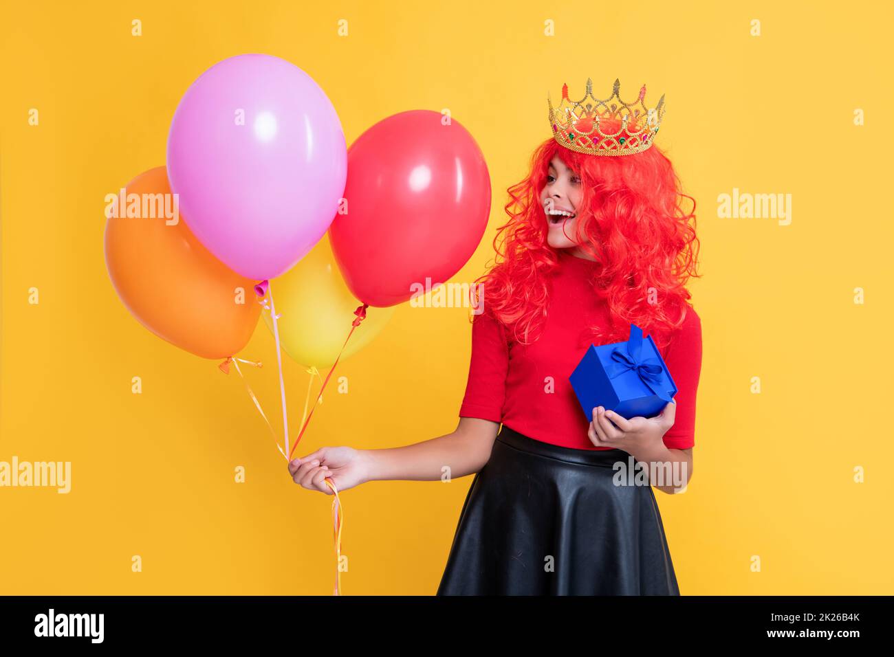 Surprised child in crown hi-res stock photography and images - Alamy