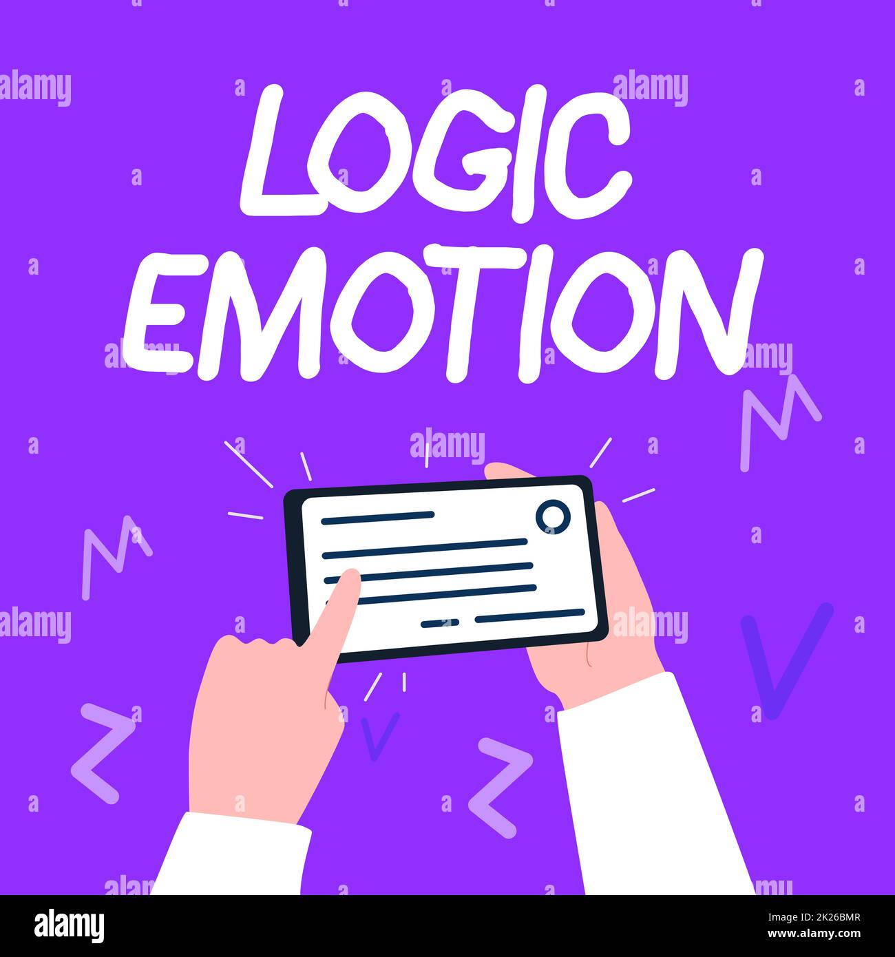 Text showing inspiration Logic Emotion. Concept meaning Unpleasant Feelings turned to Self Respect Reasonable Mind Illustration Of Hand Holding Important Identification Card Pointing It. Stock Photo