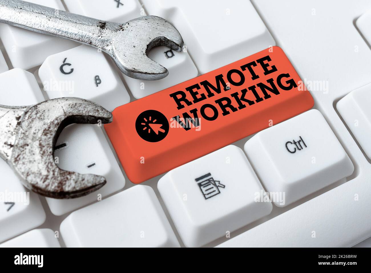 Inspiration showing sign Remote Working. Business concept style that allows professionals to work outside of an office Connecting With Online Friends, Making Acquaintances On The Internet Stock Photo