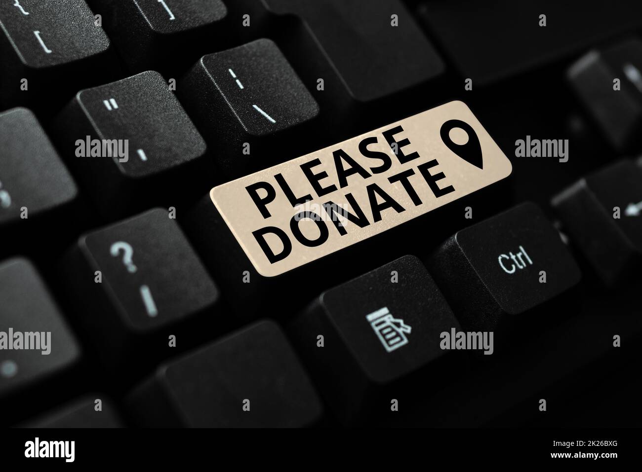 Text showing inspiration Please Donate. Business overview Supply Furnish Hand out Contribute Grant Aid to Charity Converting Analog Data To Digital Media, Typing Forum Helpful Tips Stock Photo