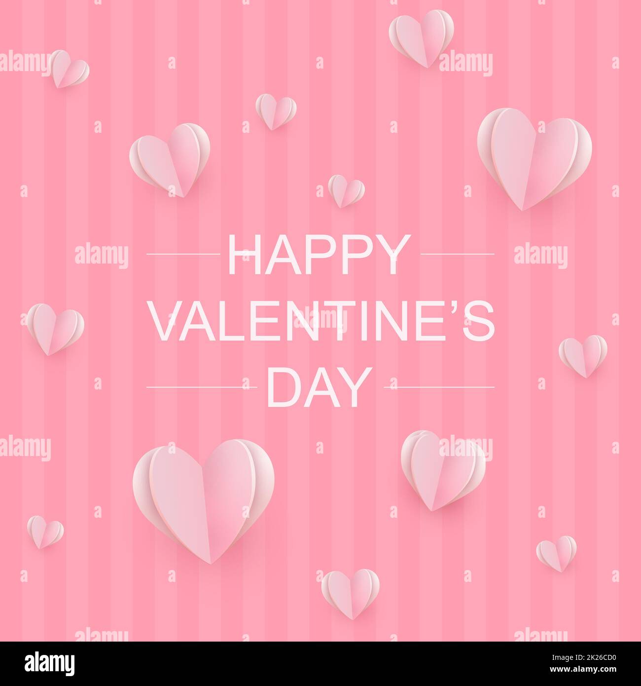 Festive greetings Happy Valentine's Day, pink background - Vector Stock ...
