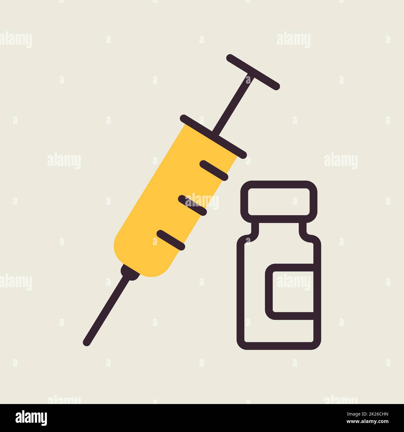 Medical ampoule and syringe vector icon Stock Photo Alamy