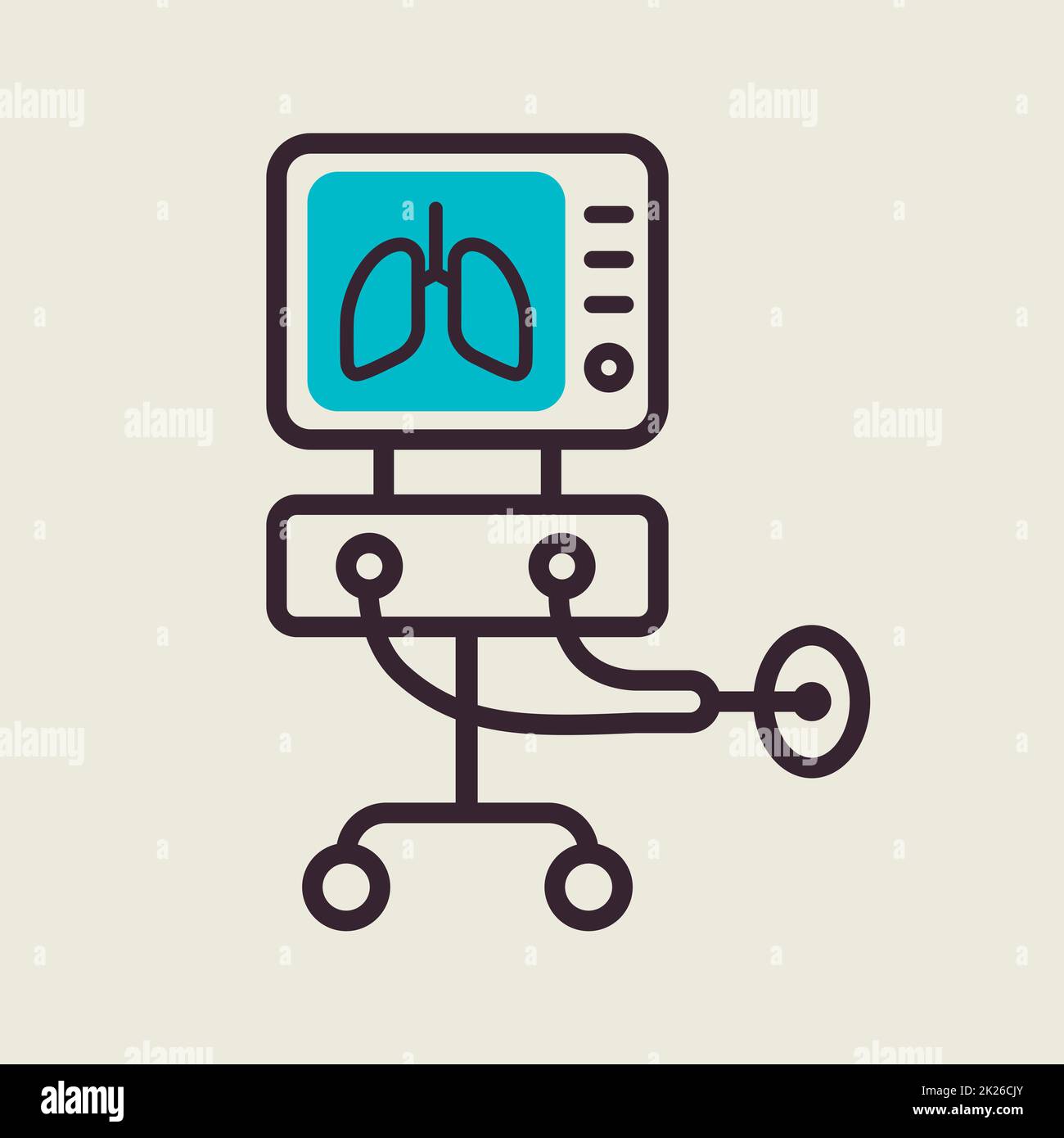 ICU ventilator medical therapy lungs ventilation Stock Photo