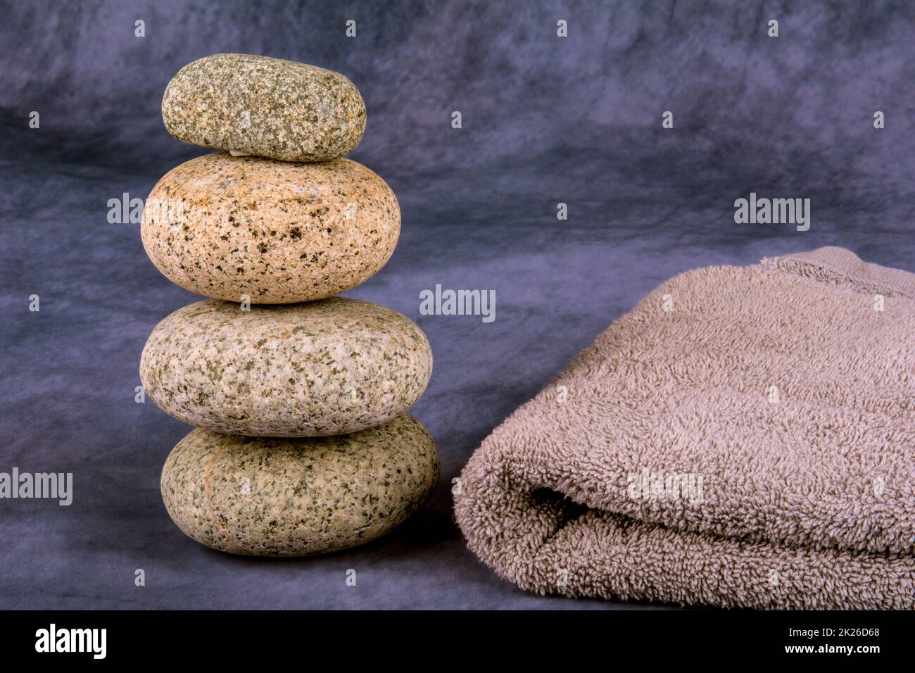 Wellness - stone towel Stock Photo