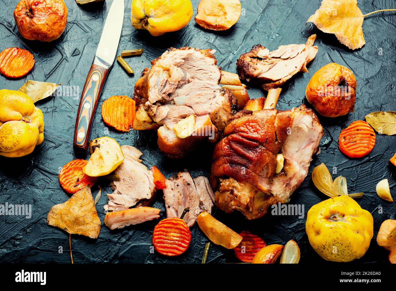 Roast pork knuckle Stock Photo Alamy
