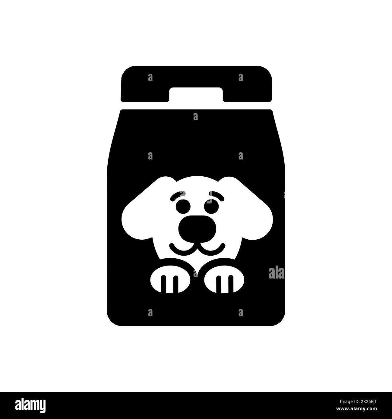 Dog food bag vector glyph icon. Pet animal sign Stock Photo