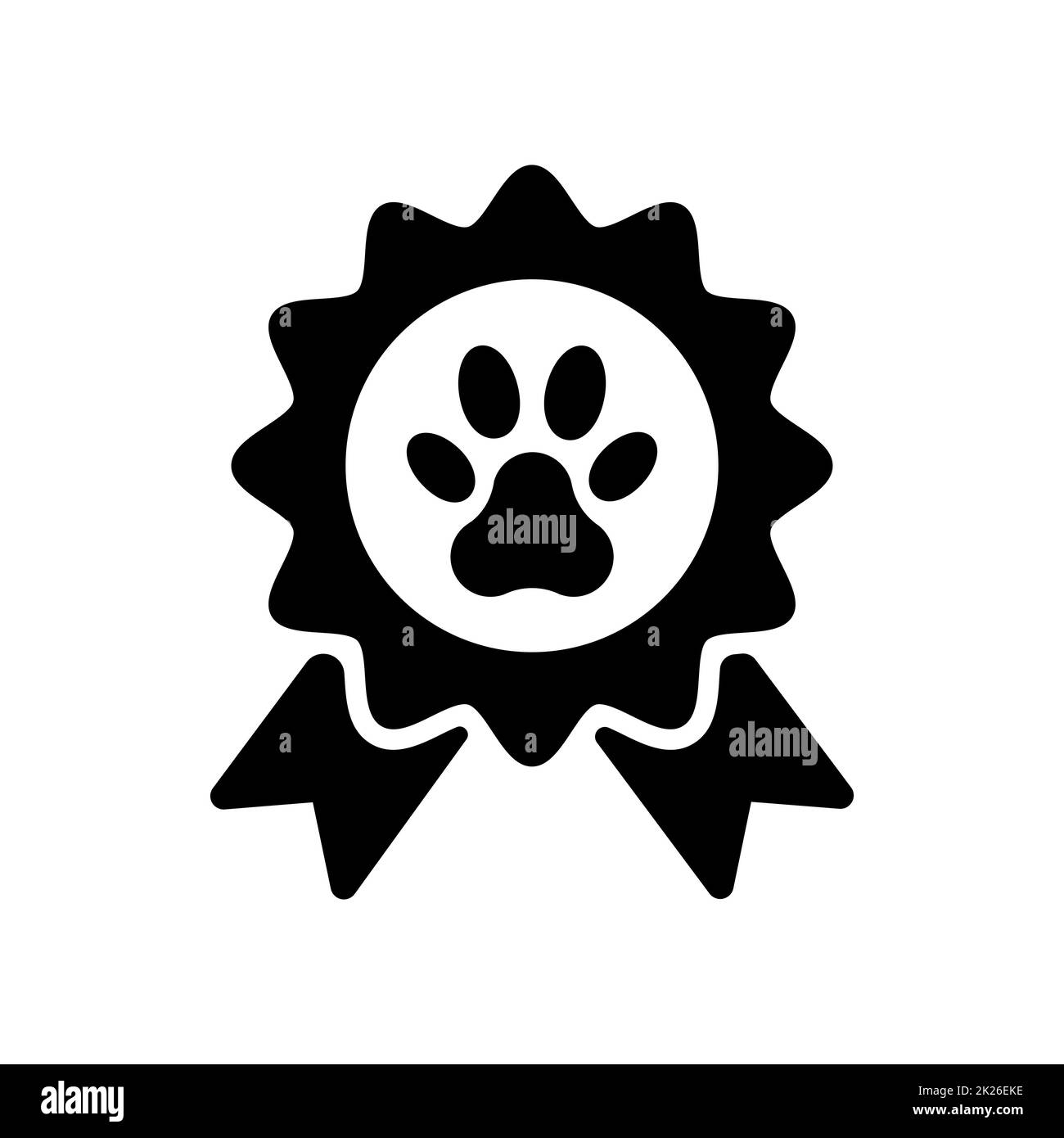 Pets award rosette vector glyph icon. Pet animal sign Stock Photo