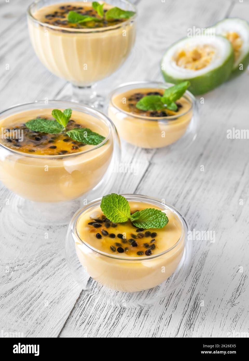 Passion Fruit Mousse Stock Photo Alamy