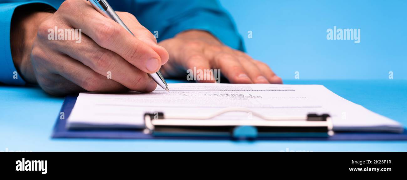 Signing Business Contract Document Or Agreement Stock Photo