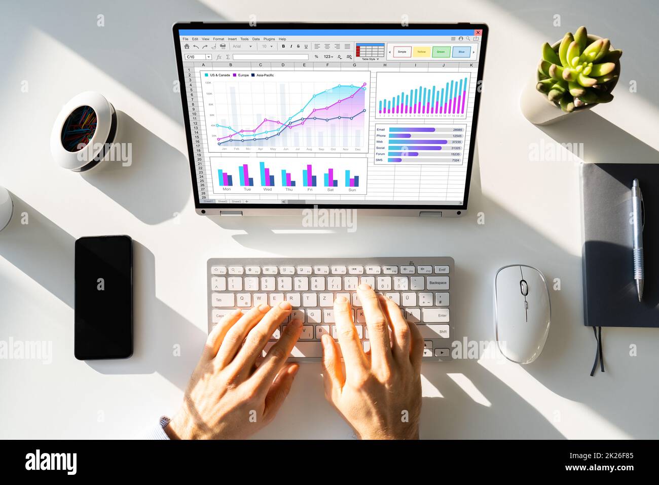 Data Analyst Using Data Analytics KPI Stock Photo
