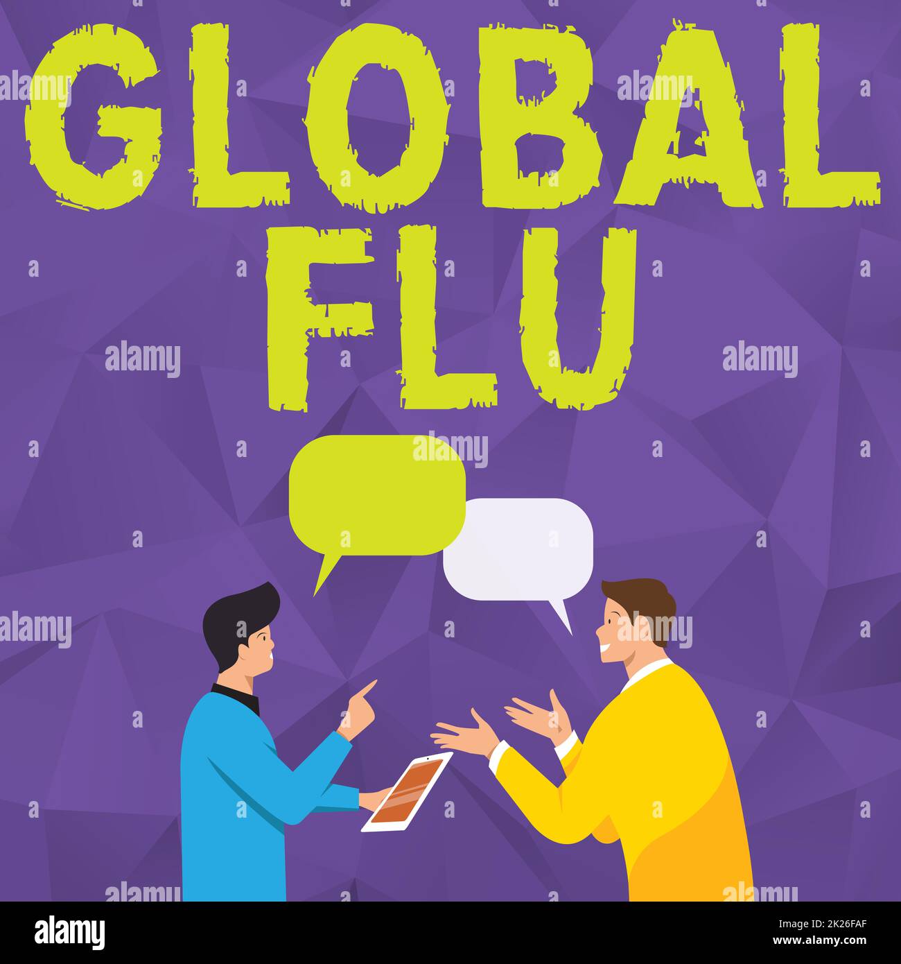 Conceptual caption Global Flu. Word for Common communicable illness ...