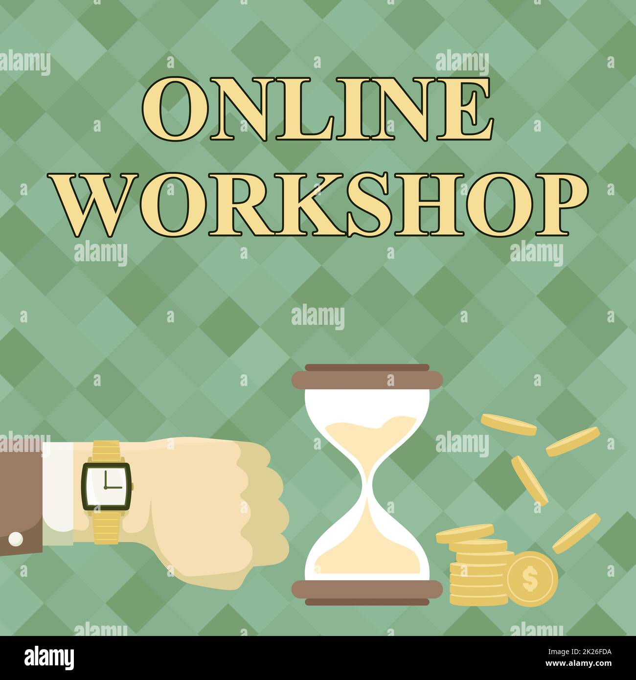 Conceptual caption Online Workshop. Business idea intensive discussion ...