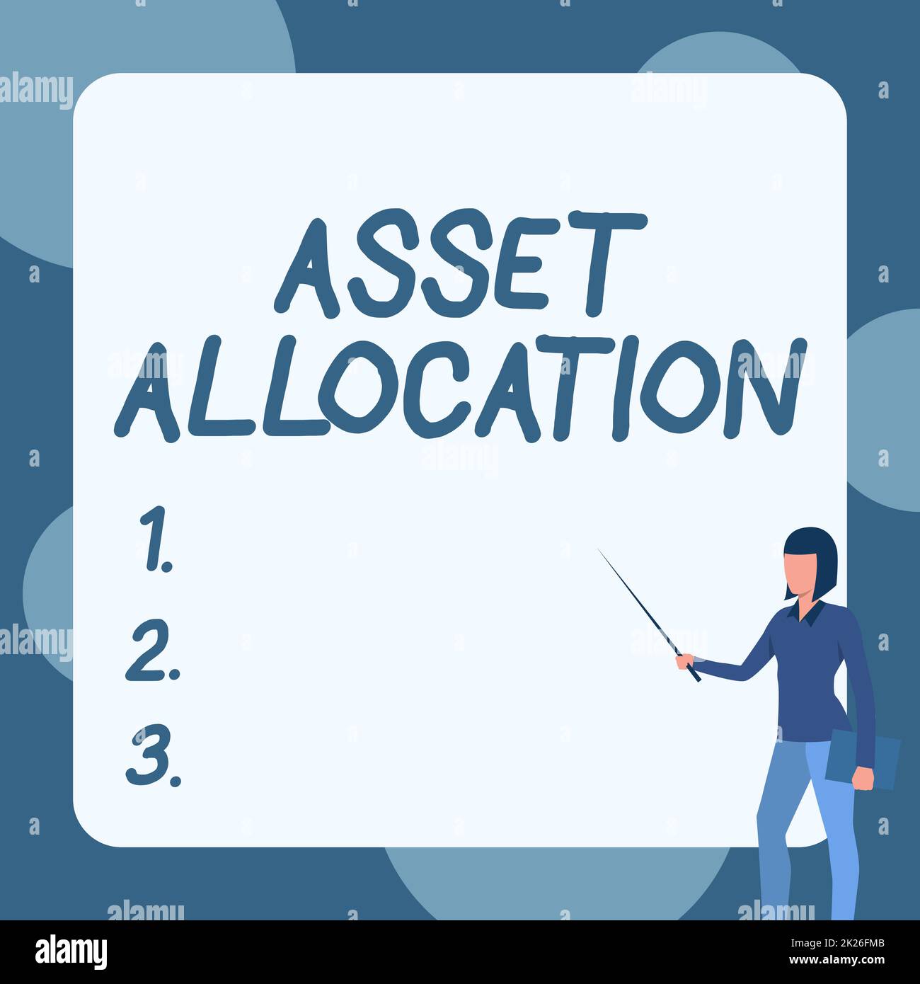 Text showing inspiration Asset Allocation. Business overview proportion ...