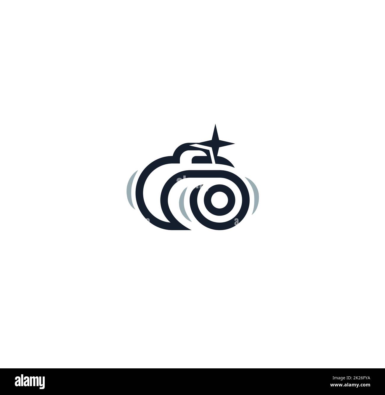 Camera vector icon lineart style for photo art studio or photographer