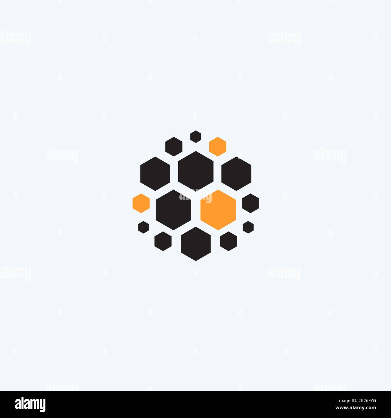 Coal Hexagon logo concept. rock industry technology. Stone, marble, granite abstract icon. Geology machine round logotype. Vector illustration. Stock Photo