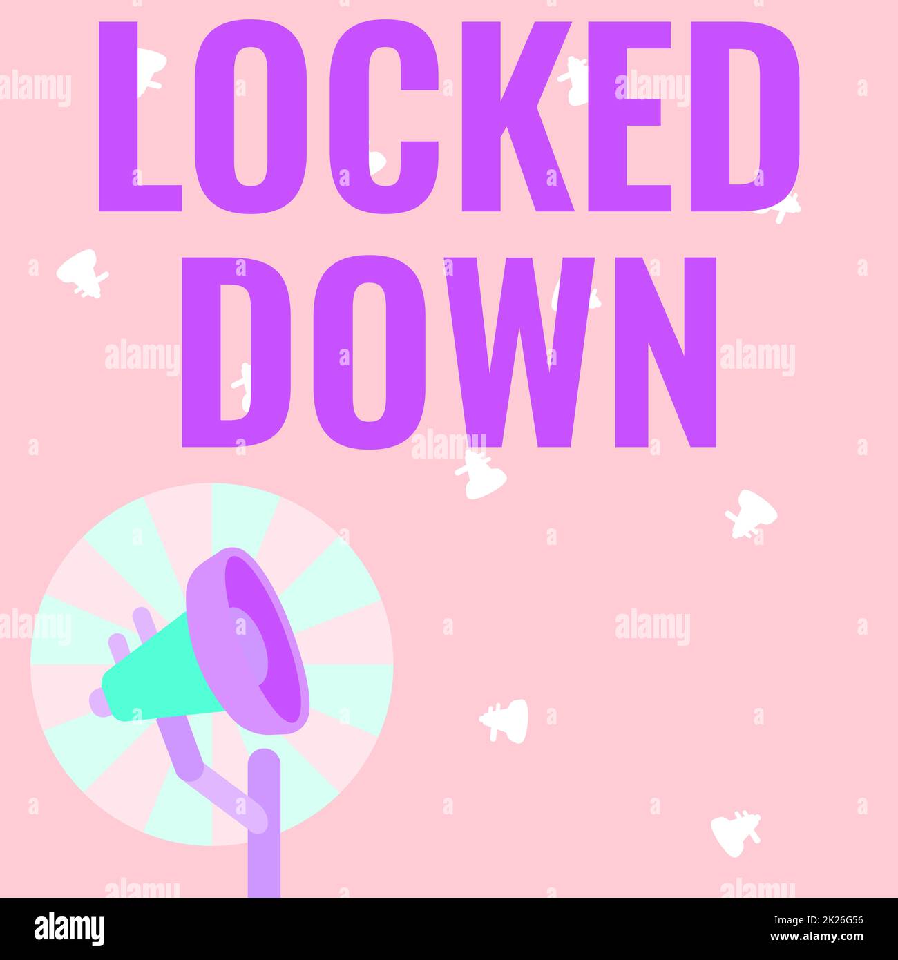 Hand writing sign Locked Down. Concept meaning emergency measure which