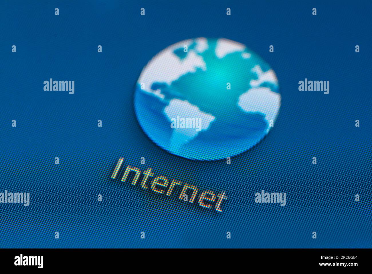 a globe on a screen - Internet Stock Photo