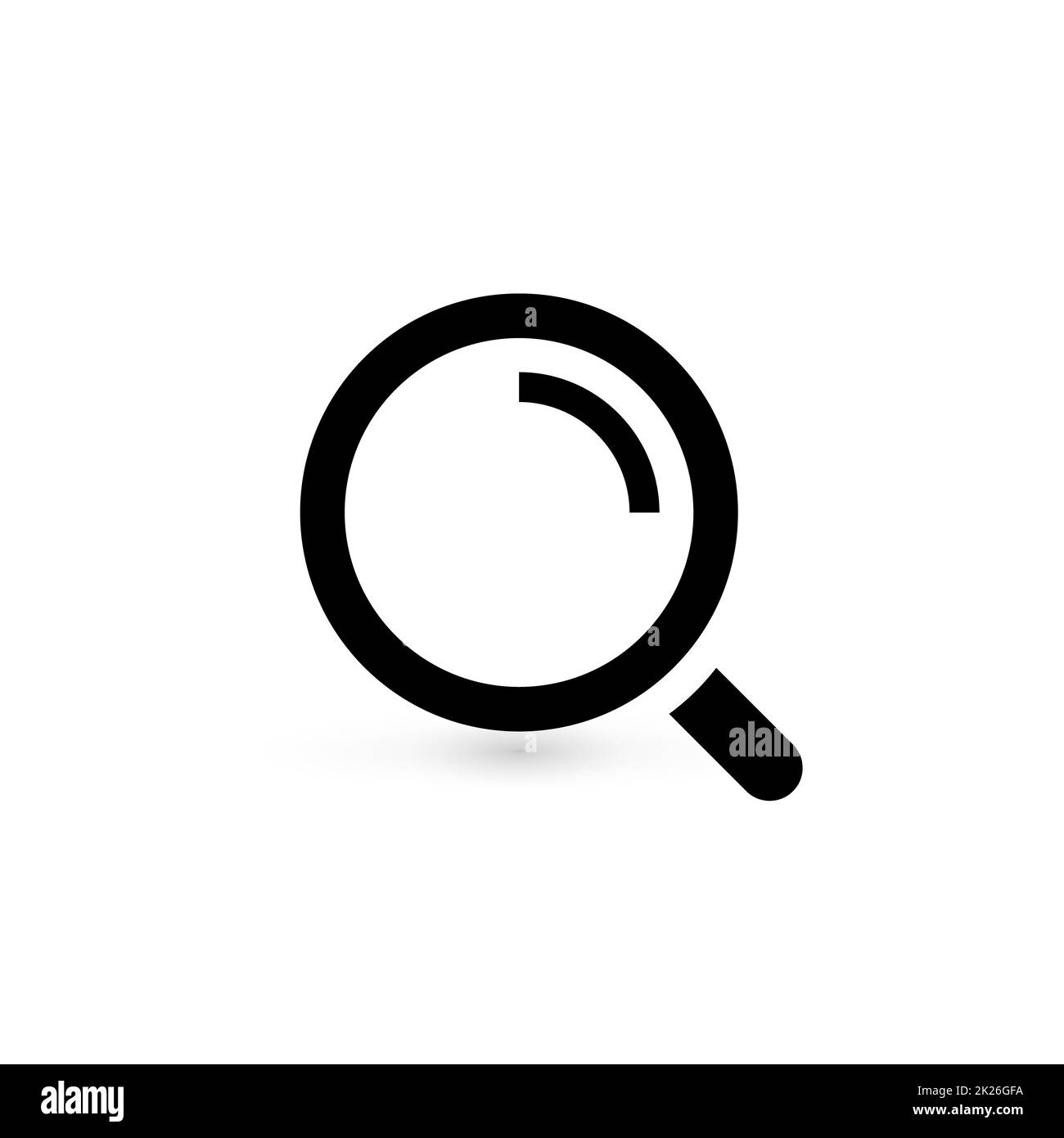 Search icon, SEO of big data symbol, web navigation sign, line style simple magnifier graphic element, magnifying glass logo template, isolated illustration. Stock Photo